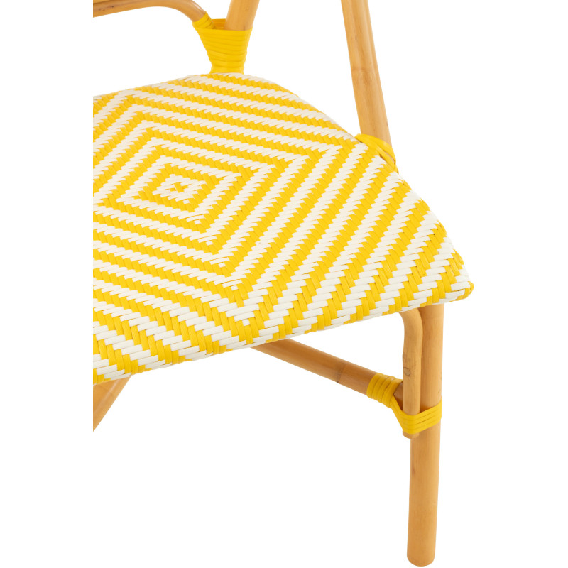 Chaise de jardin en Rotin Naturel Plastique Jaune Blanc Live - 6