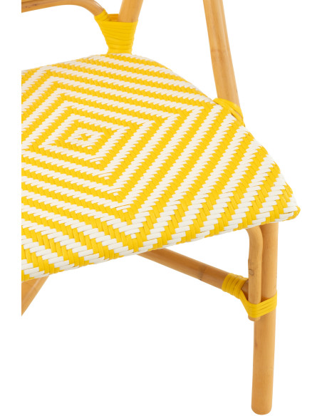 Chaise de jardin en Rotin Naturel Plastique Jaune Blanc Live - 6