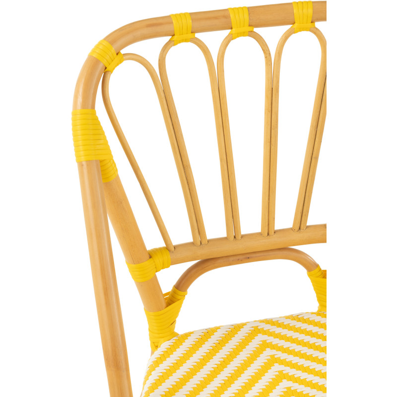 Chaise de jardin en Rotin Naturel Plastique Jaune Blanc Live - 7