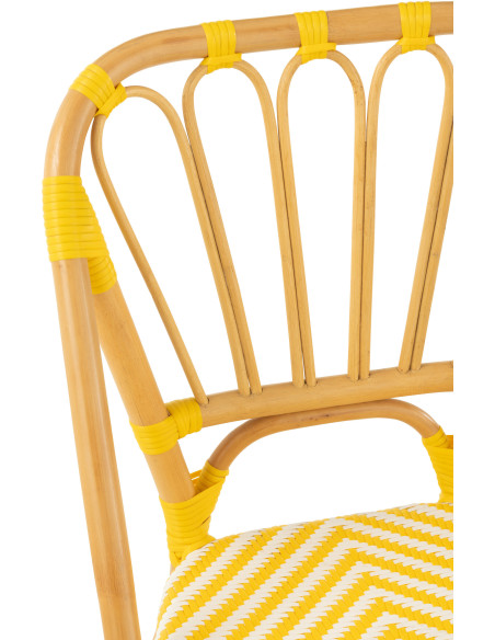 Chaise de jardin en Rotin Naturel Plastique Jaune Blanc Live - 7