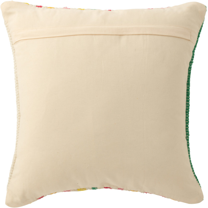 Grand Coussin moderne Carré 50x50 en Coton Blanc Multicolore Motif lignes Cocoon - 3