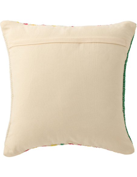 Grand Coussin moderne Carré 50x50 en Coton Blanc Multicolore Motif lignes Cocoon - 3