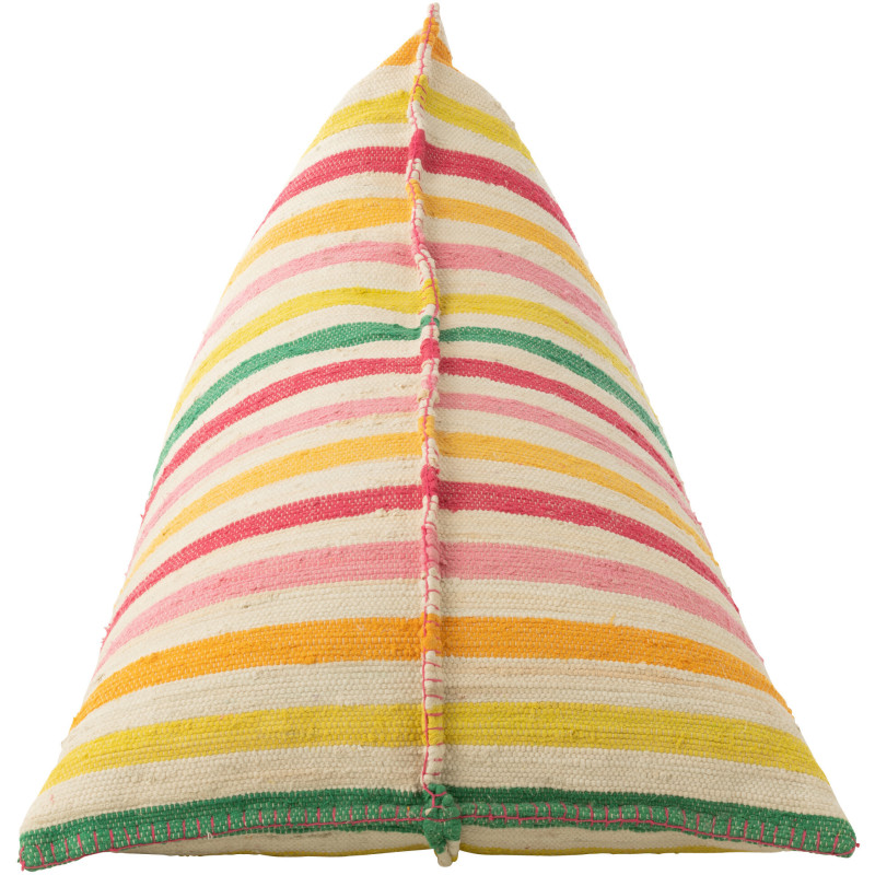 Grand Pouf moderne 150x100 en Coton Blanc Multicolore Motif lignes Cocoon - 3