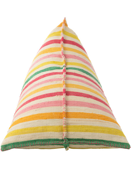 Grand Pouf moderne 150x100 en Coton Blanc Multicolore Motif lignes Cocoon - 3