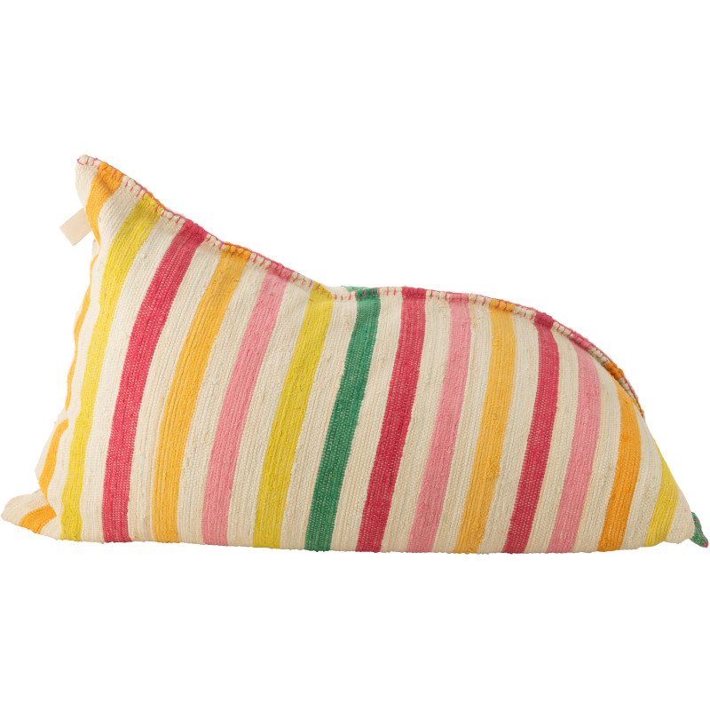 Grand Pouf moderne 150x100 en Coton Blanc Multicolore Motif lignes Cocoon - 4