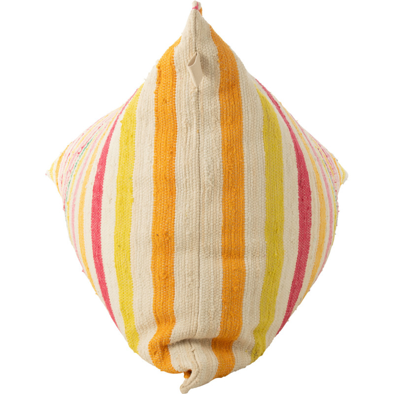 Grand Pouf moderne 150x100 en Coton Blanc Multicolore Motif lignes Cocoon - 5