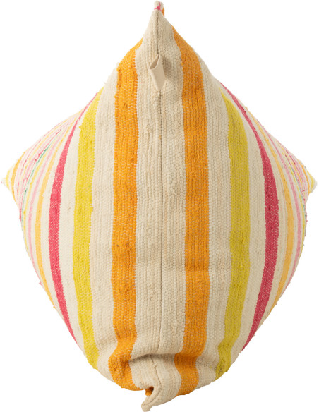 Grand Pouf moderne 150x100 en Coton Blanc Multicolore Motif lignes Cocoon - 5