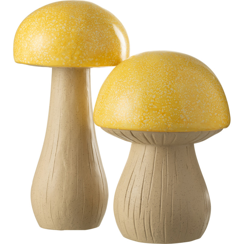 Grandes Statuettes de jardin Champignons en Résine Jaune Beige Mgo - 1