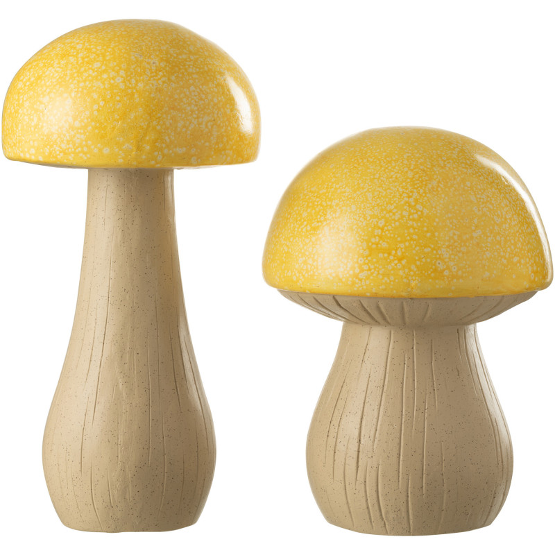 Grandes Statuettes de jardin Champignons en Résine Jaune Beige Mgo - 2