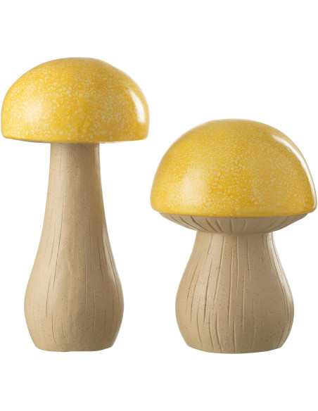 Grandes Statuettes de jardin Champignons en Résine Jaune Beige Mgo - 2