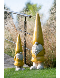 Statue de jardin Lutin Hauteur 61 cm en Résine Jaune Beige Mgo - 2