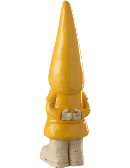 Statue de jardin Lutin Hauteur 61 cm en Résine Jaune Beige Mgo - 3