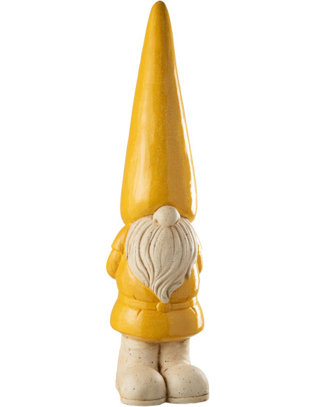 Grande Statue de jardin Lutin Hauteur 96 cm en Résine Jaune Beige Mgo - 1