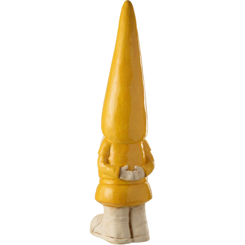 Grande Statue de jardin Lutin Hauteur 96 cm en Résine Jaune Beige Mgo - 3