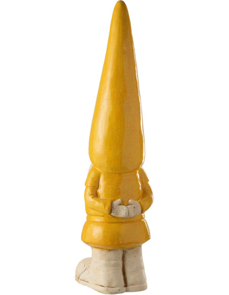 Grande Statue de jardin Lutin Hauteur 96 cm en Résine Jaune Beige Mgo - 3