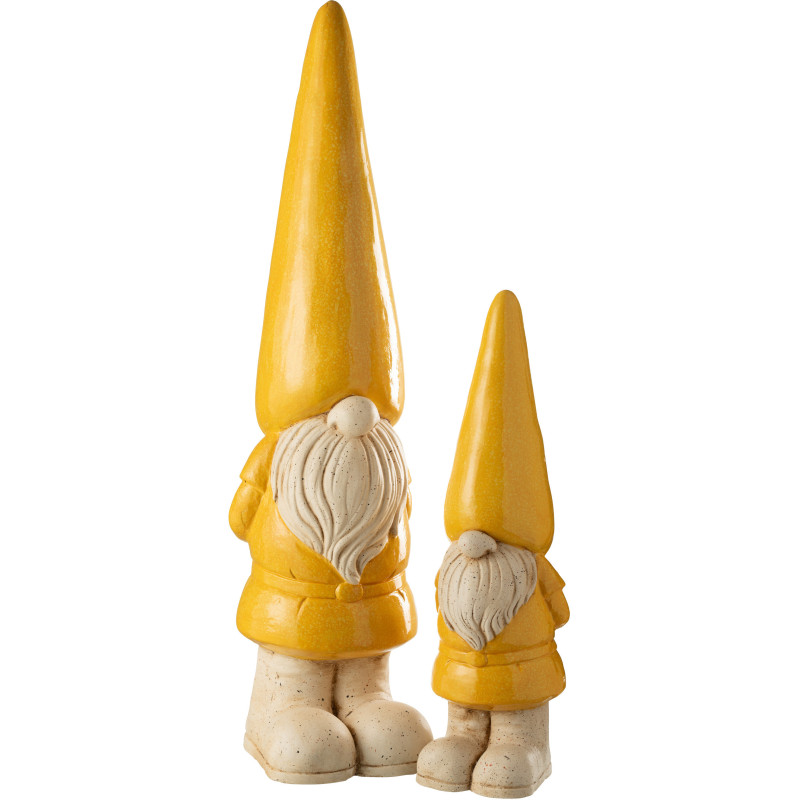 Grande Statue de jardin Lutin Hauteur 96 cm en Résine Jaune Beige Mgo - 4