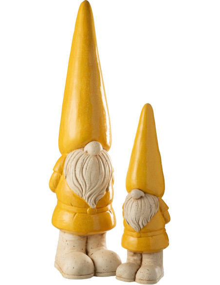 Grande Statue de jardin Lutin Hauteur 96 cm en Résine Jaune Beige Mgo - 4