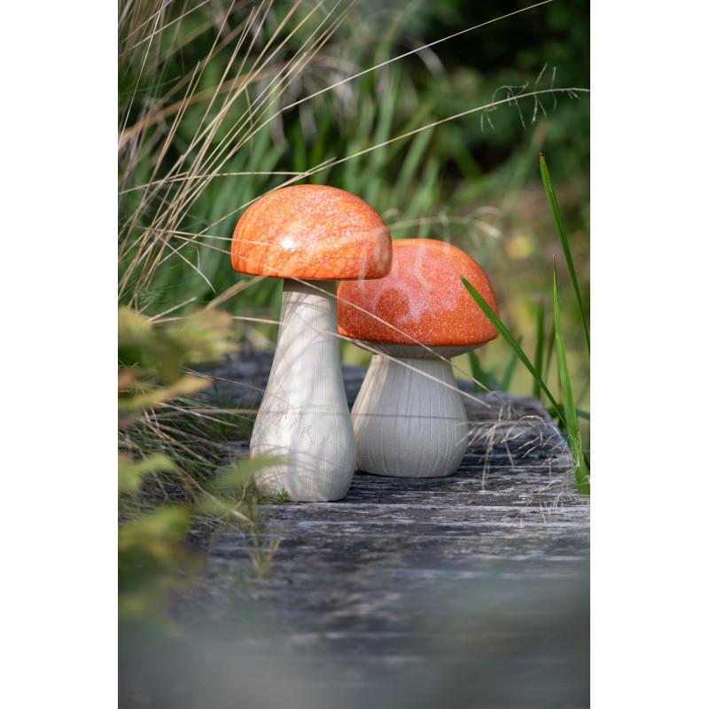 Grandes Statuettes de jardin Champignons en Résine Orange Beige Mgo - 2