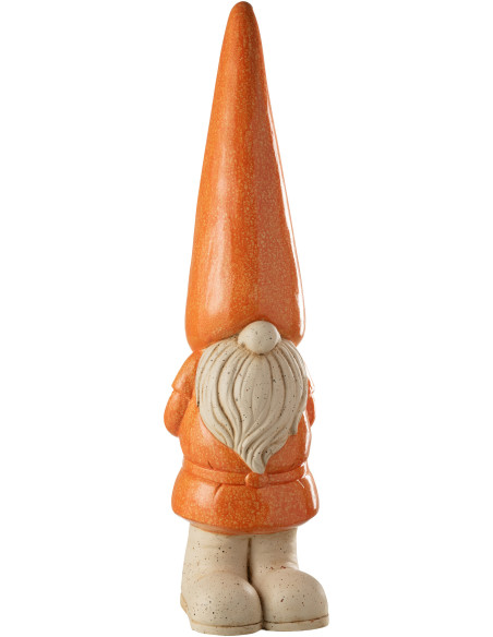 Grande Statue de jardin Lutin Hauteur 96 cm en Résine Orange Beige Mgo - 1
