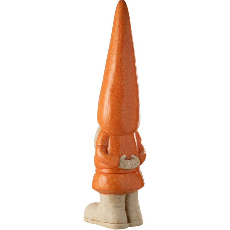 Grande Statue de jardin Lutin Hauteur 96 cm en Résine Orange Beige Mgo - 2