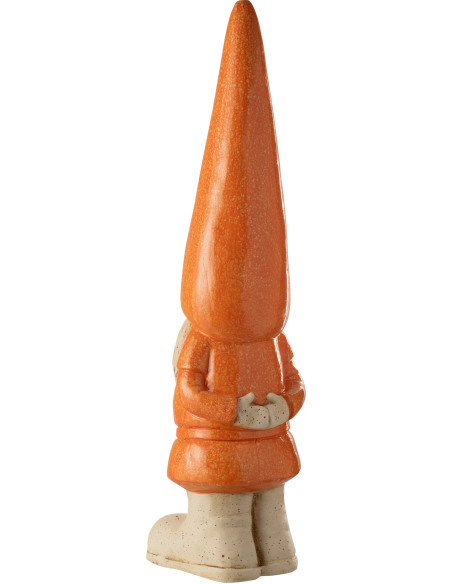 Grande Statue de jardin Lutin Hauteur 96 cm en Résine Orange Beige Mgo - 2