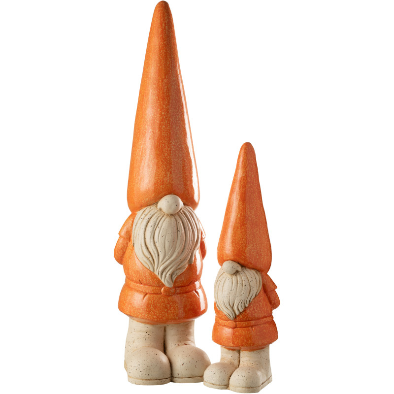 Grande Statue de jardin Lutin Hauteur 96 cm en Résine Orange Beige Mgo - 3