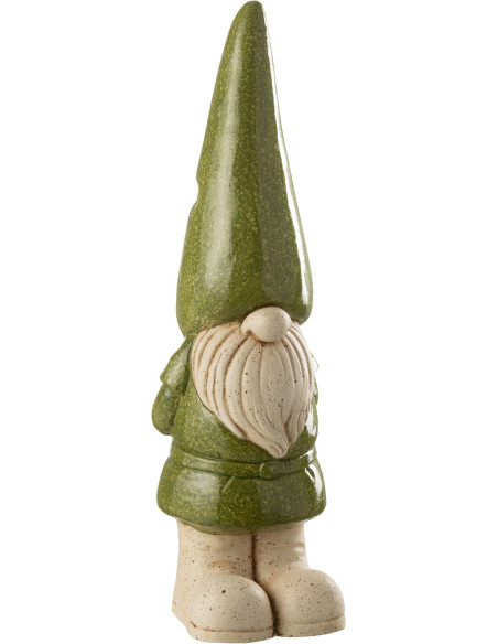 Statue de jardin Lutin Hauteur 61 cm en Résine Vert Beige Mgo - 1
