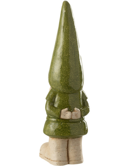 Statue de jardin Lutin Hauteur 61 cm en Résine Vert Beige Mgo - 2