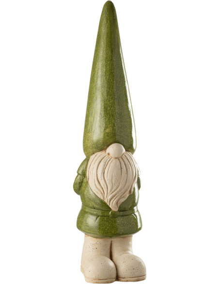 Grande Statue de jardin Lutin Hauteur 96 cm en Résine Vert Beige Mgo - 1