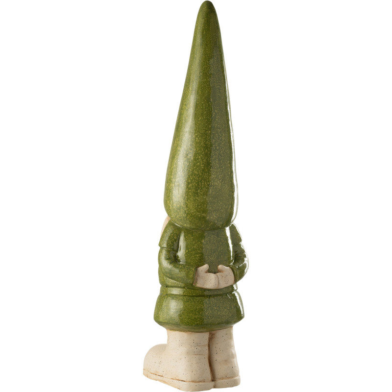 Grande Statue de jardin Lutin Hauteur 96 cm en Résine Vert Beige Mgo - 2