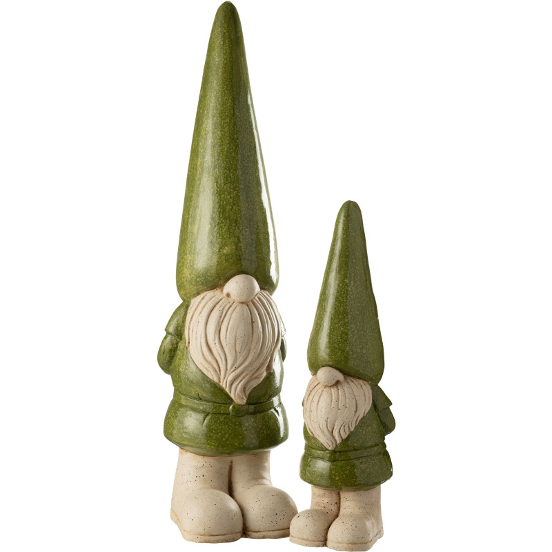 Grande Statue de jardin Lutin Hauteur 96 cm en Résine Vert Beige Mgo - 3