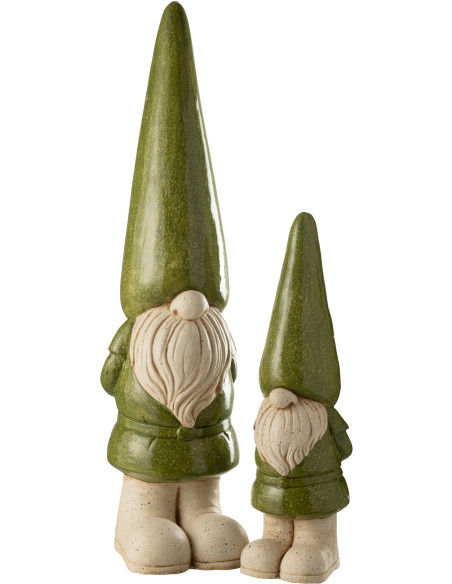 Grande Statue de jardin Lutin Hauteur 96 cm en Résine Vert Beige Mgo - 3