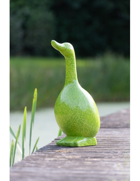 Statue de jardin moderne Oie Hauteur 60 cm en Résine Vert Mgo - 2