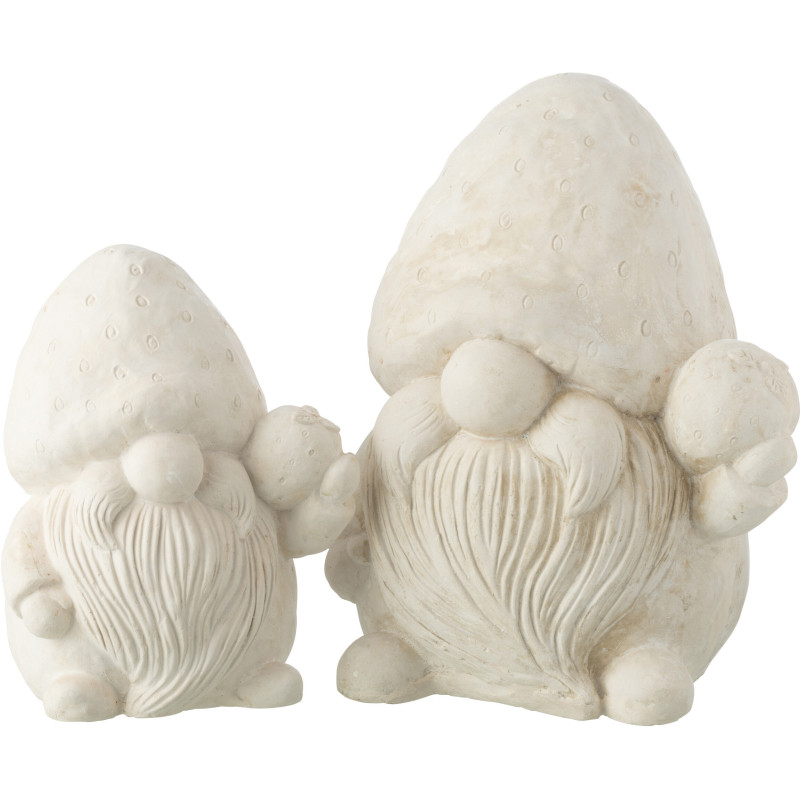 Grande Statue de jardin Lutin Hauteur 48 cm en Résine Beige Vany - 2