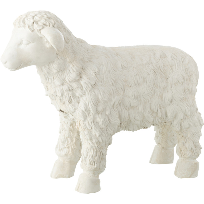 Statue de jardin Mouton 49 cm en Résine Beige Panu - 1