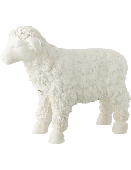 Statue de jardin Mouton 49 cm en Résine Beige Panu - 1