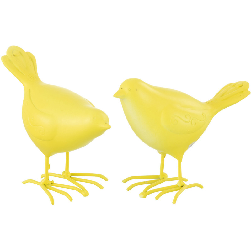 Statuettes déco modernes Oiseaux en Résine Jaune Zoni (Lot de 2) - 1