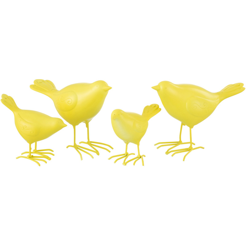 Grandes Statuettes déco modernes Oiseaux en Résine Jaune Zoni (Lot de 2) - 2