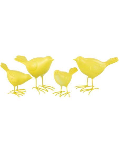 Grandes Statuettes déco modernes Oiseaux en Résine Jaune Zoni (Lot de 2) - 2