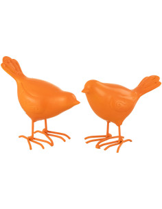 Statuettes déco modernes Oiseaux en Résine Orange Zoni (Lot de 2) - 1