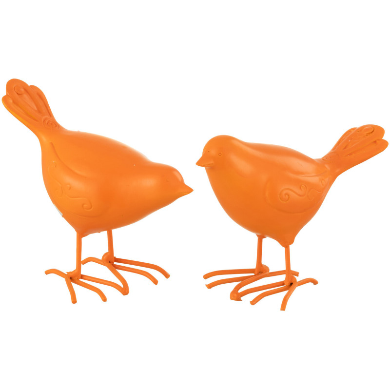 Statuettes déco modernes Oiseaux en Résine Orange Zoni (Lot de 2) - 1