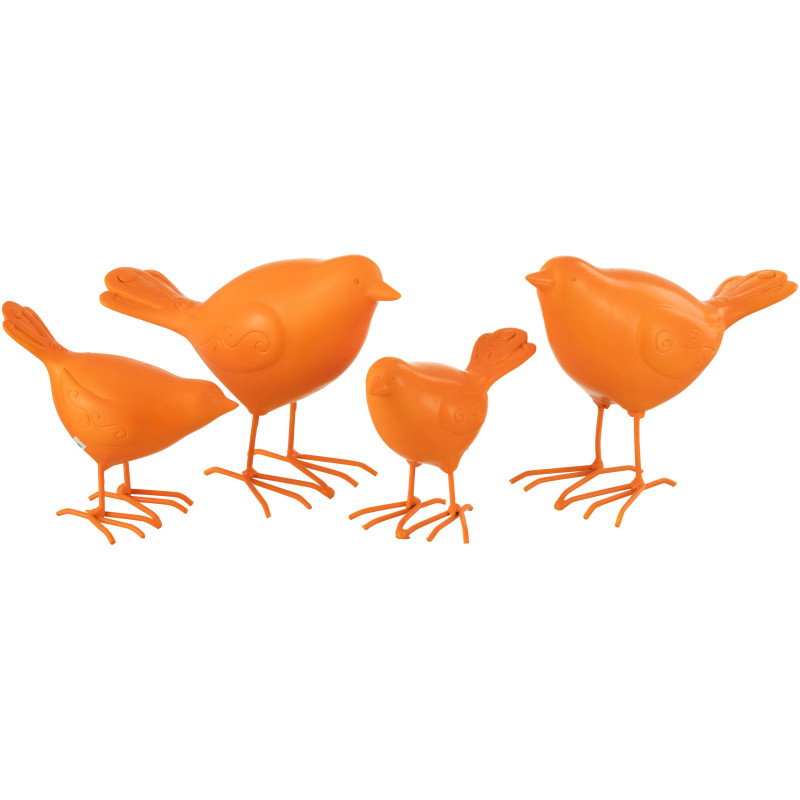 Grandes Statuettes déco modernes Oiseaux en Résine Orange Zoni (Lot de 2) - 2
