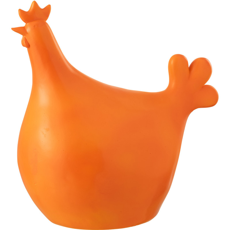 Statue de jardin moderne Coq Hauteur 35 cm en Résine Orange Zova - 1