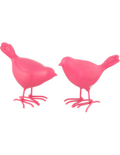 Statuettes déco modernes Oiseaux en Résine Rose Zoni (Lot de 2) - 1