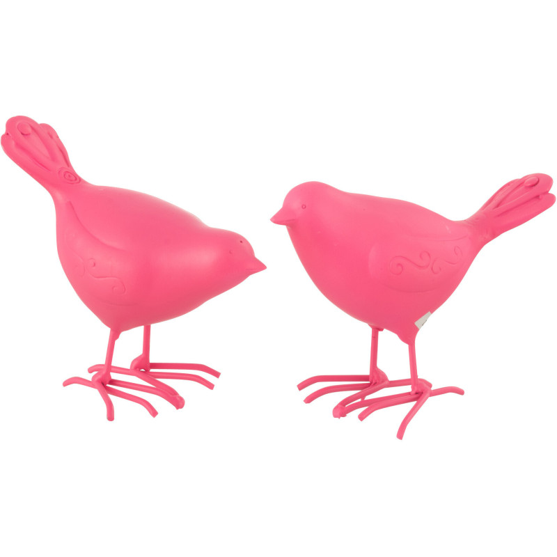 Statuettes déco modernes Oiseaux en Résine Rose Zoni (Lot de 2) - 1