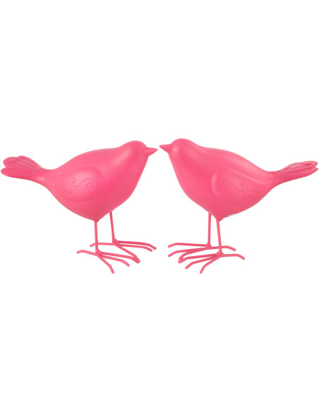 Grandes Statuettes déco modernes Oiseaux en Résine Rose Zoni (Lot de 2) - 1