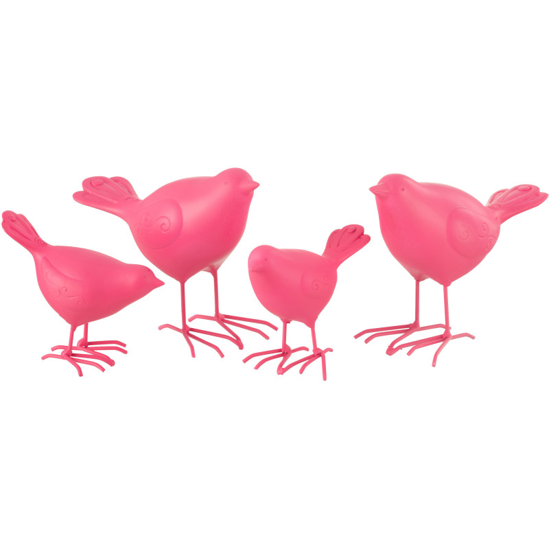 Grandes Statuettes déco modernes Oiseaux en Résine Rose Zoni (Lot de 2) - 2