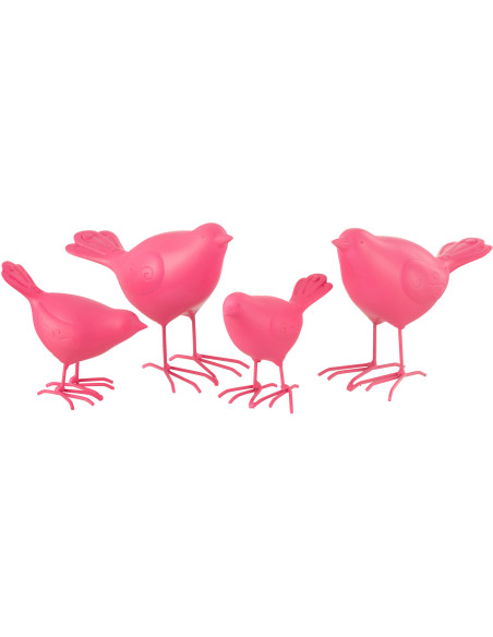 Grandes Statuettes déco modernes Oiseaux en Résine Rose Zoni (Lot de 2) - 2