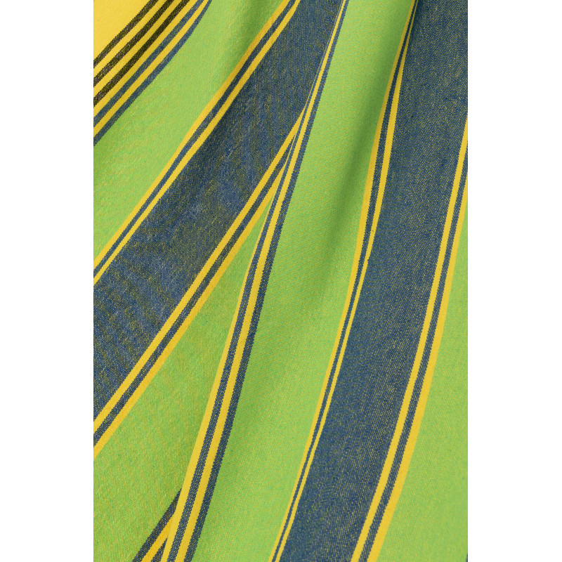 Hamac extérieur 1 place 200x100 en Coton Polyester Vert Jaune Bleu Motif rayures Zelo - 2