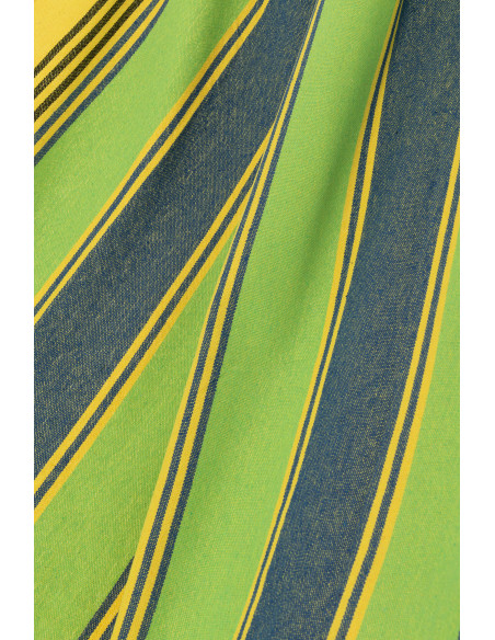 Hamac extérieur 1 place 200x100 en Coton Polyester Vert Jaune Bleu Motif rayures Zelo - 2